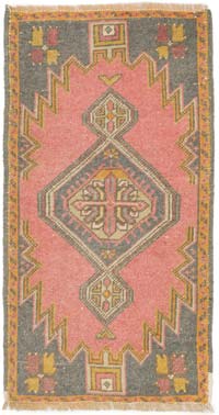Vintage Turkish Hand-Knotted Rug - 1' 8" x 3' 1" (20" x 37")