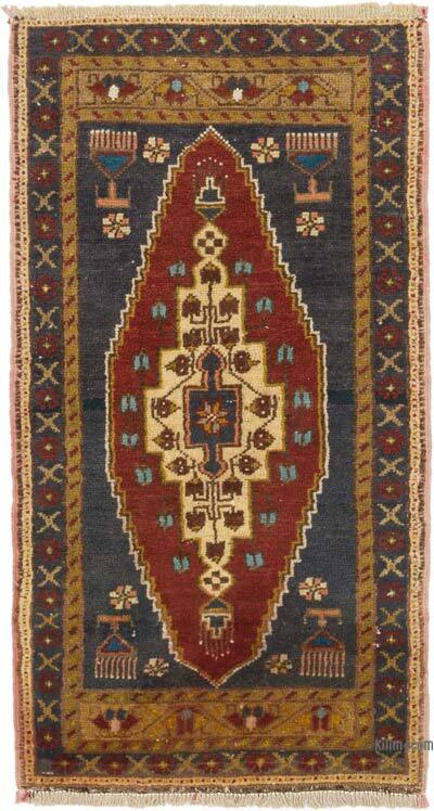 Alfombra Vintage Turca Anudada a Mano - 52 cm x 96 cm
