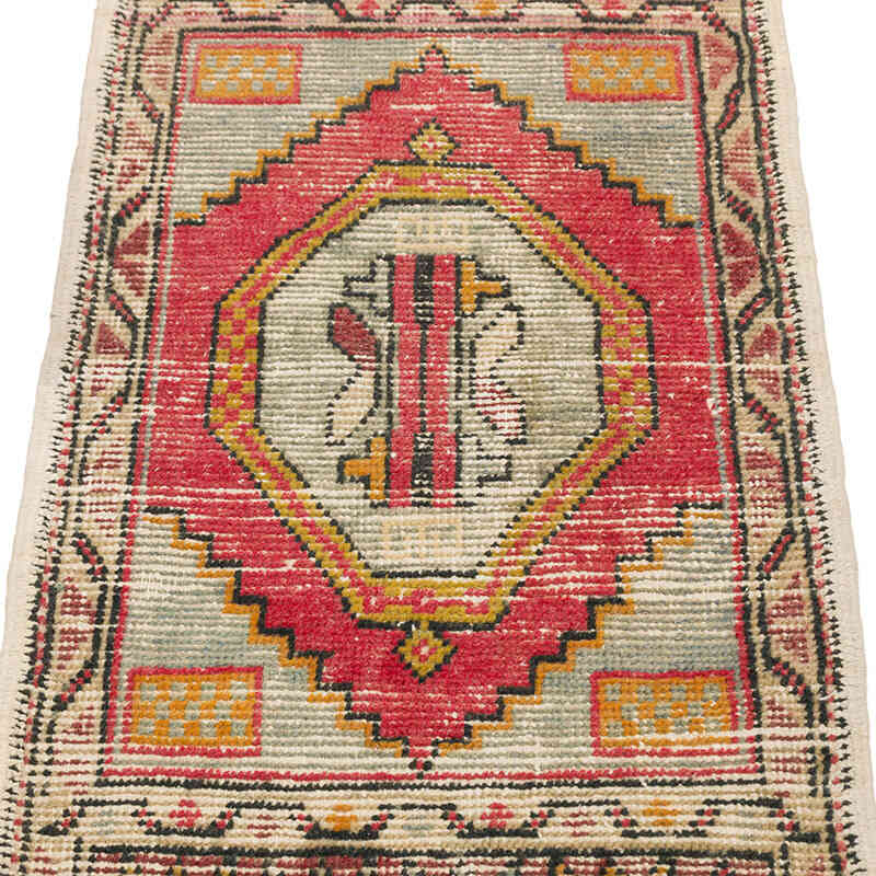 El Dokuma Vintage Halı - 47 cm x 88 cm - K0075105
