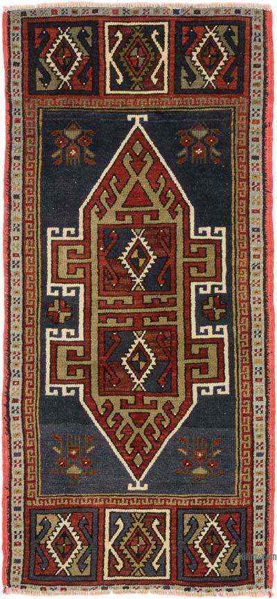 Alfombra Vintage Turca Anudada a Mano - 54 cm x 114 cm