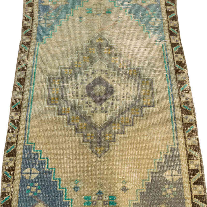 El Dokuma Vintage Halı - 46 cm x 94 cm - K0075117