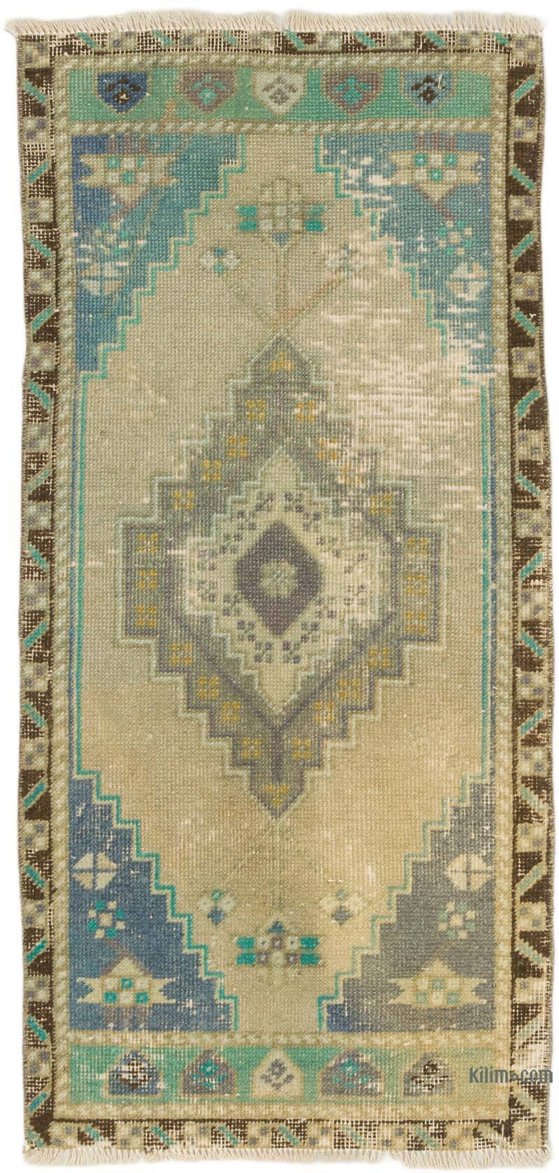 El Dokuma Vintage Halı - 46 cm x 94 cm - K0075117