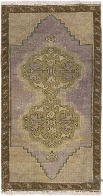 El Dokuma Vintage Halı - 48 cm x 90 cm