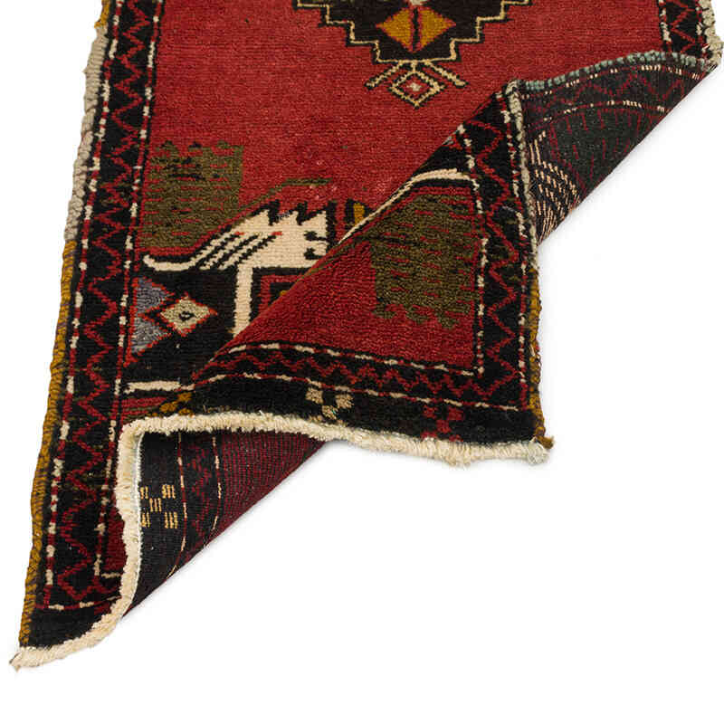 Alfombra Vintage Turca Anudada a Mano - 47 cm x 106 cm - K0075121