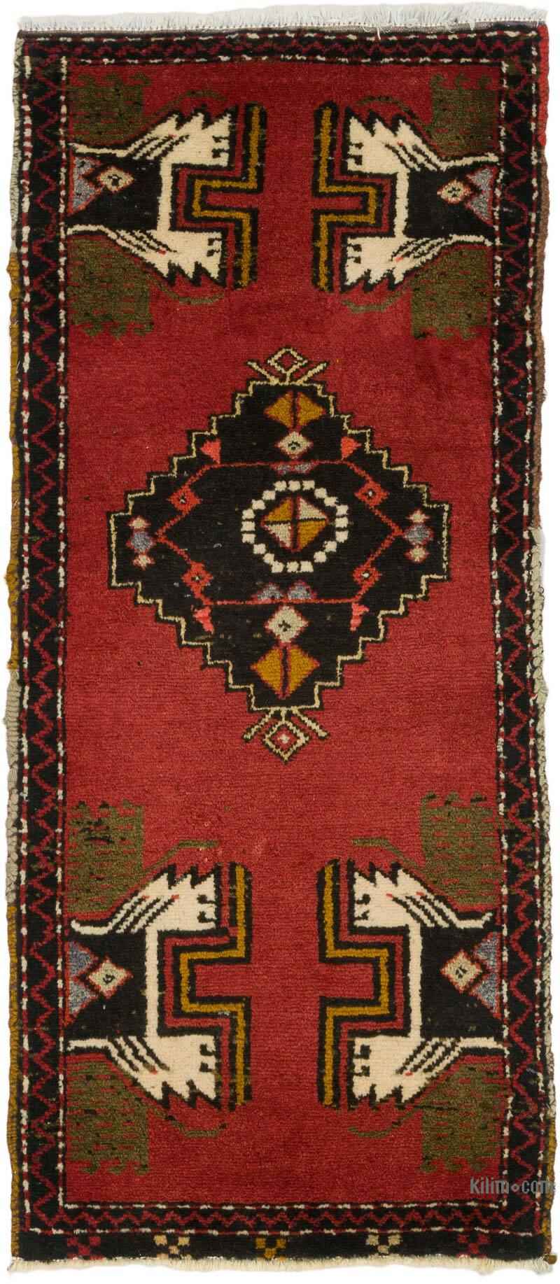 Alfombra Vintage Turca Anudada a Mano - 47 cm x 106 cm - K0075121