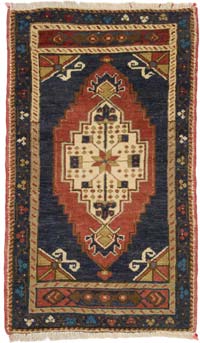 Vintage Turkish Hand-Knotted Rug - 1' 9