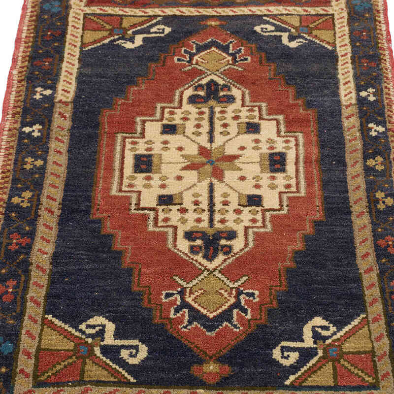 Alfombra Vintage Turca Anudada a Mano - 54 cm x 93 cm - K0075126