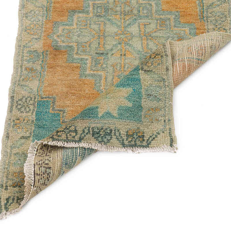Naranja Alfombra Vintage Turca Anudada a Mano - 47 cm x 86 cm - K0075130