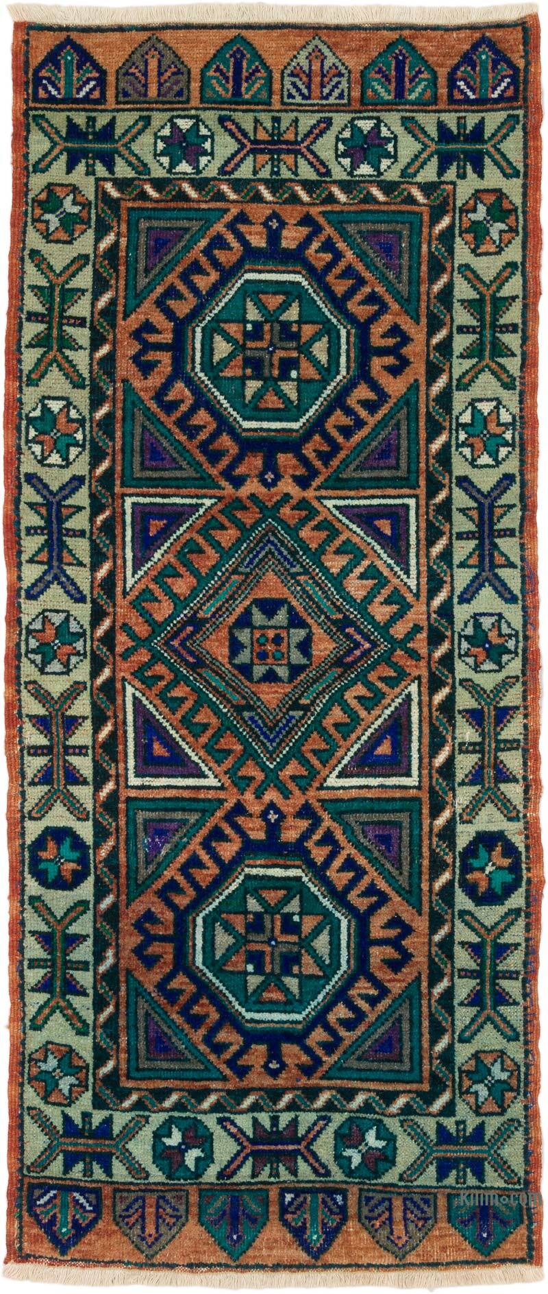 Alfombra Vintage Turca Anudada a Mano - 53 cm x 123 cm - K0075135