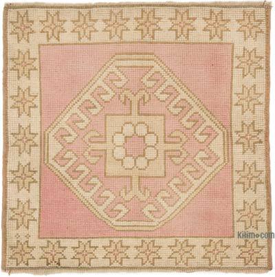 El Dokuma Vintage Halı - 79 cm x 77 cm