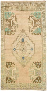 El Dokuma Vintage Halı - 54 cm x 102 cm