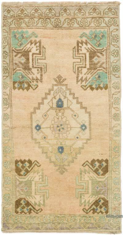 Vintage Turkish Hand-Knotted Rug - 1' 9" x 3' 4" (21" x 40")