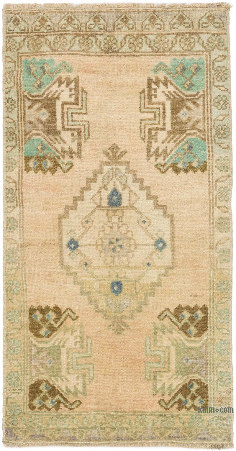 Alfombra Vintage Turca Anudada a Mano - 54 cm x 102 cm - K0075146