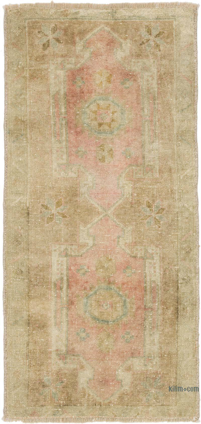 Alfombra Vintage Turca Anudada a Mano - 46 cm x 98 cm - K0075150