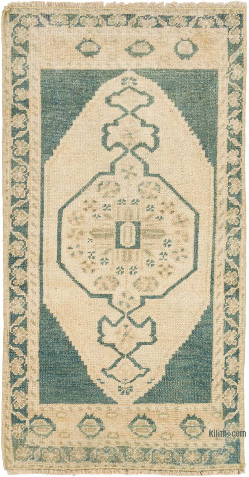 Alfombra Vintage Turca Anudada a Mano - 52 cm x 100 cm - K0075151