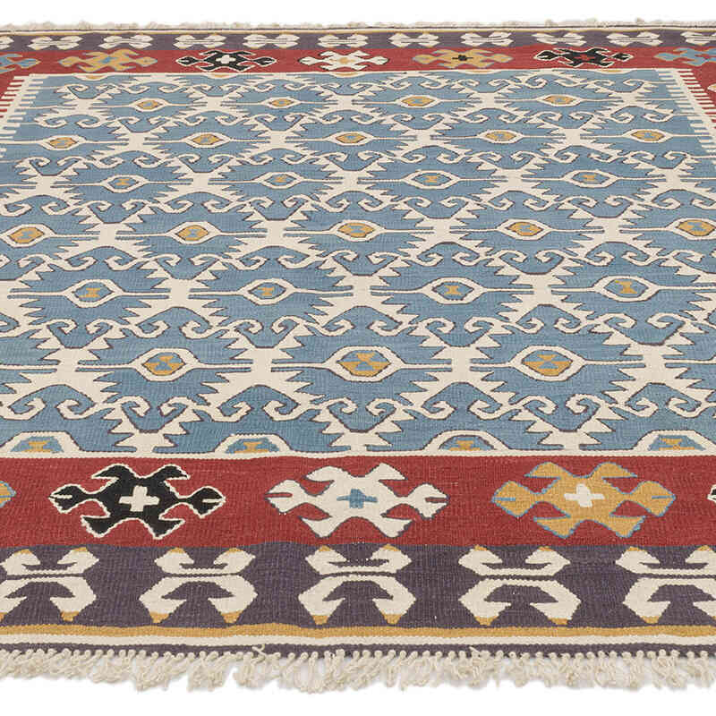 New Handwoven Turkish Kilim Rug - 7' 1" x 7' 3" (85" x 87") - K0075156