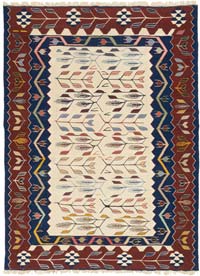 New Handwoven Turkish Kilim Rug - 6' 11" x 9' 5" (83" x 113")
