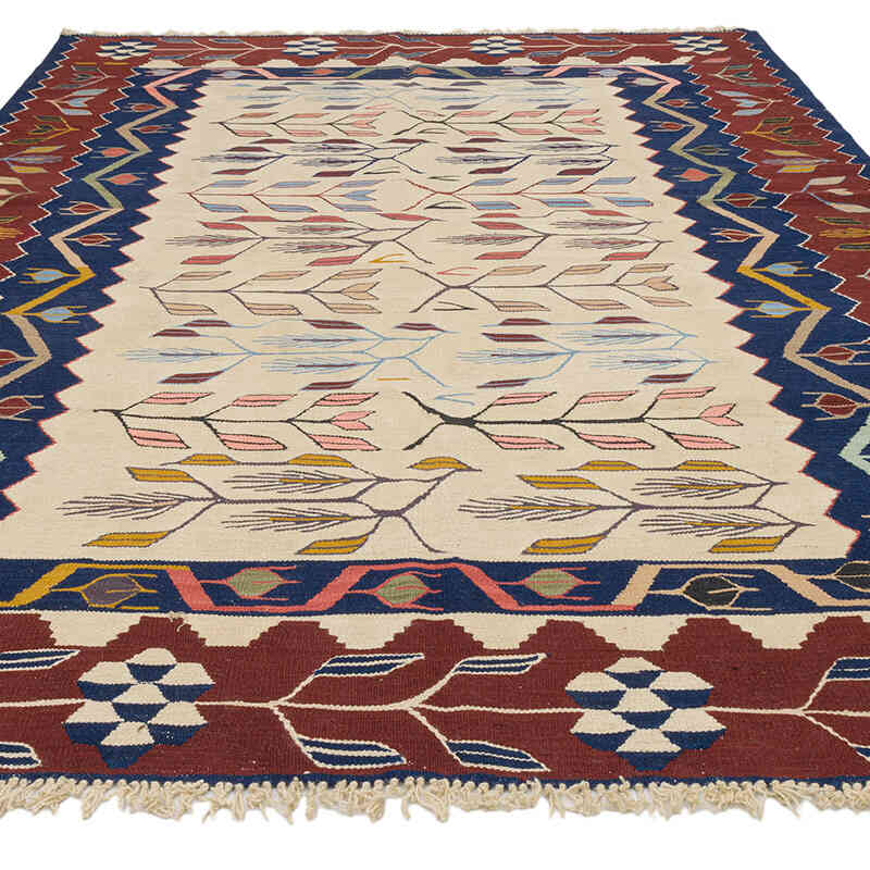 New Handwoven Turkish Kilim Rug - 6' 11" x 9' 5" (83" x 113") - K0075171