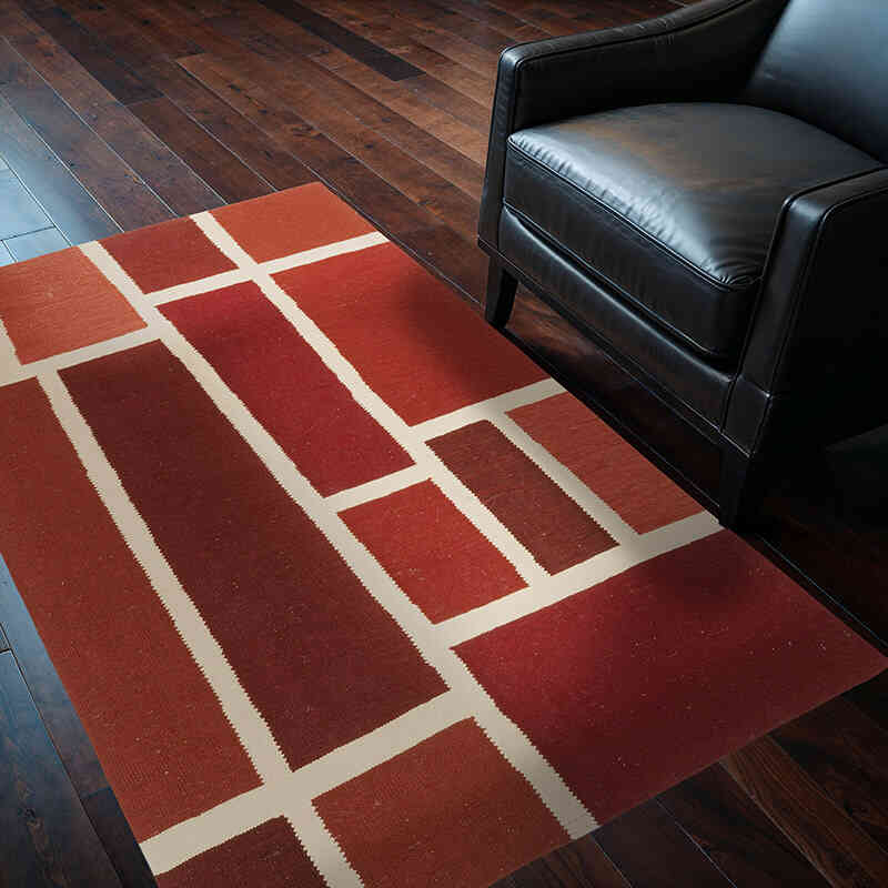 New Handwoven Turkish Kilim Rug - 4' 1" x 5' 8" (49" x 68") - K0075172