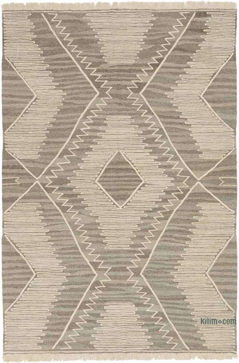 New Handwoven Turkish Kilim Rug - 6' 9" x 10'  (81" x 120") - K0075176