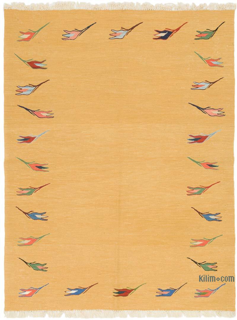 New Handwoven Turkish Kilim Rug - 4' 11" x 6' 5" (59" x 77") - K0075181