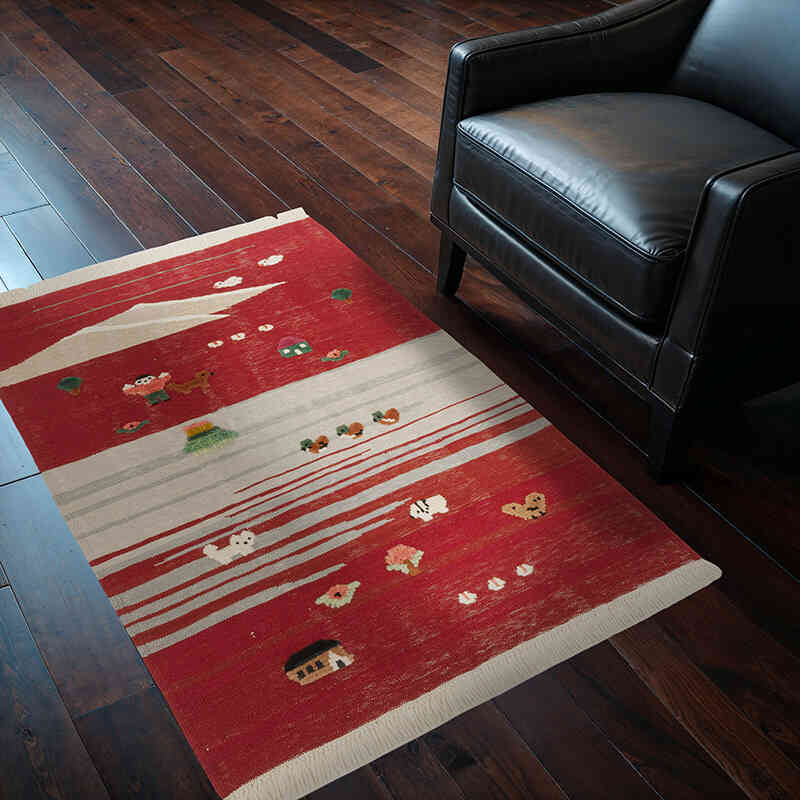 Yeni Kök Boya El Dokuma Kilim - 105 cm x 145 cm - K0075184