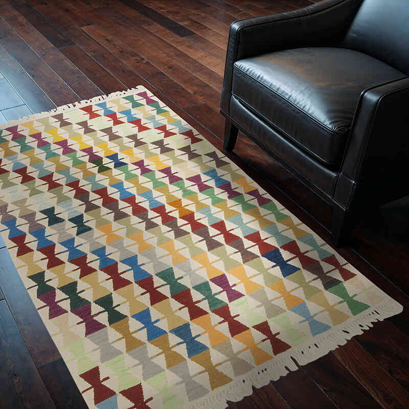 Yeni Kök Boya El Dokuma Kilim - 126 cm x 174 cm - K0075187