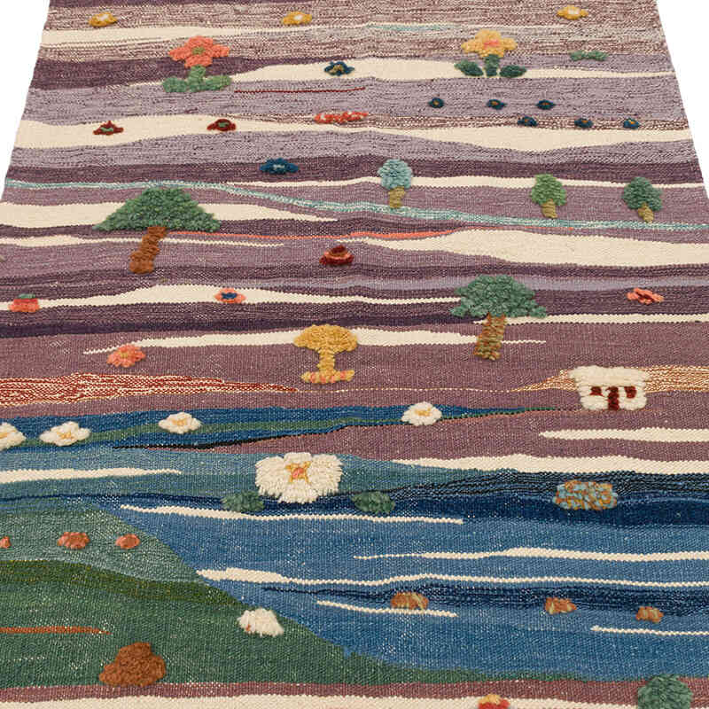 New Handwoven Turkish Kilim Rug - 3' 5" x 5' 1" (41" x 61") - K0075189