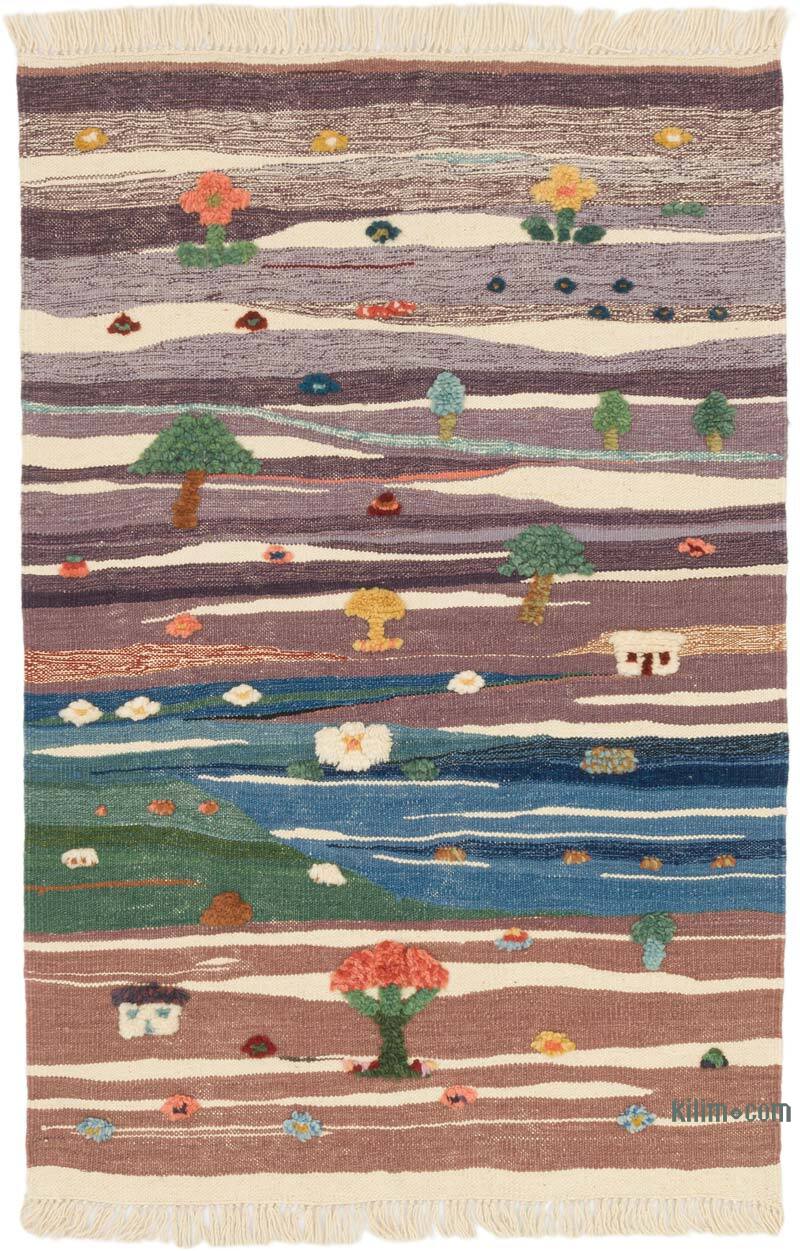 New Handwoven Turkish Kilim Rug - 3' 5" x 5' 1" (41" x 61") - K0075189