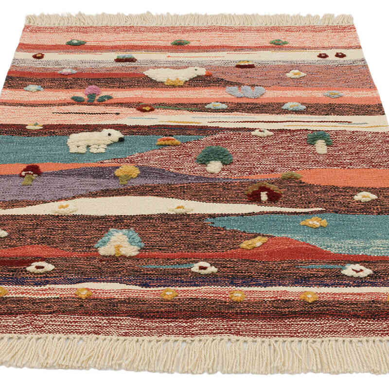 Nueva Alfombra Turca Kilim - 94 cm x 111 cm - K0075191