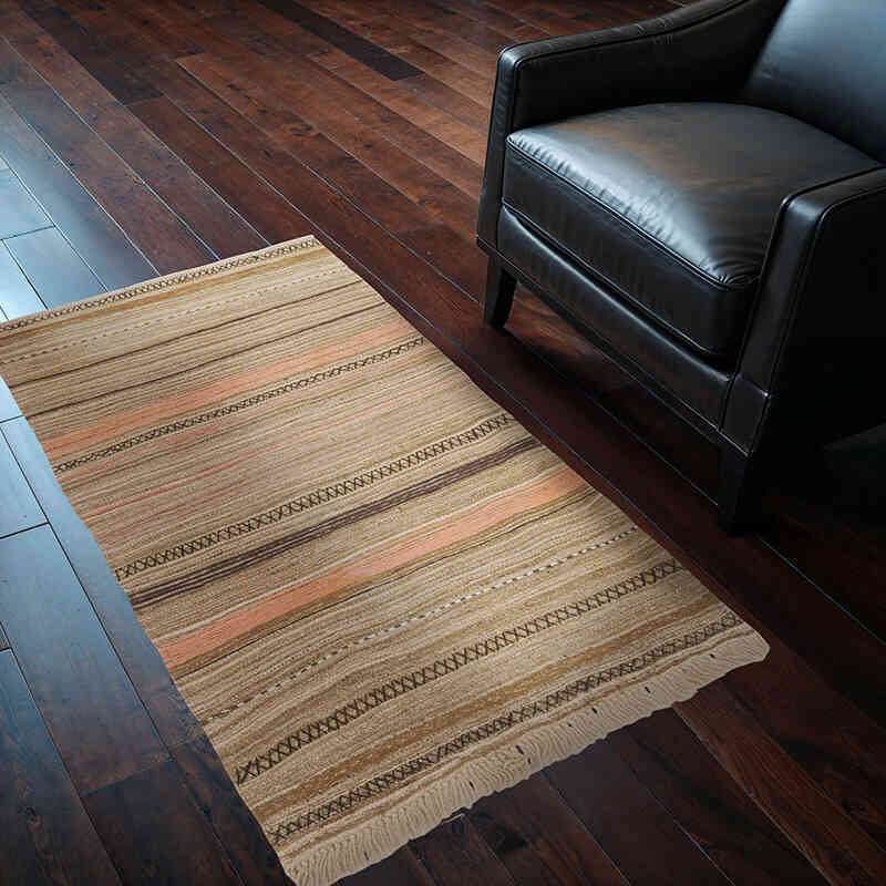 Yeni Kök Boya El Dokuma Kilim - 86 cm x 142 cm - K0075195