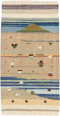 New Handwoven Turkish Kilim Rug - 3' 1" x 5' 8" (37" x 68")