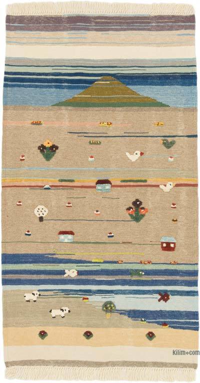 New Handwoven Turkish Kilim Rug - 3' 1" x 5' 8" (37" x 68")