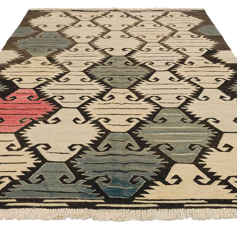 New Handwoven Turkish Kilim Rug - 5' 8" x 7' 9" (68" x 93") - K0075199