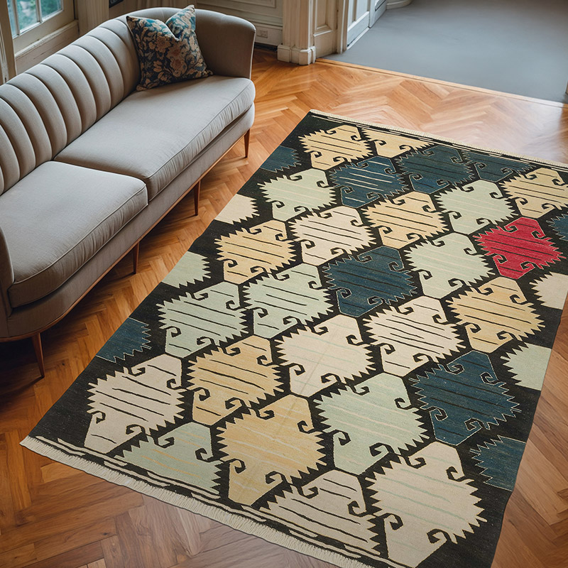 Yeni Kök Boya El Dokuma Kilim - 205 cm x 296 cm - K0075200