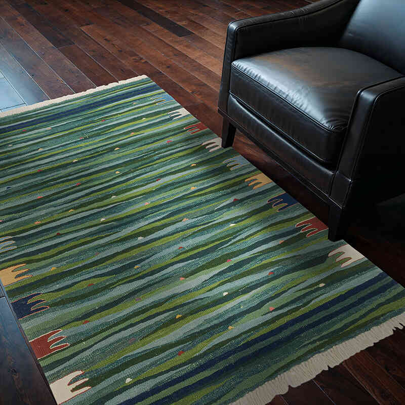 New Handwoven Turkish Kilim Rug - 4' 3" x 5' 10" (51" x 70") - K0075201