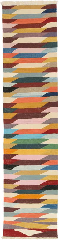New Handwoven Turkish Kilim Runner - 3' 1" x 13' 2" (37" x 158")