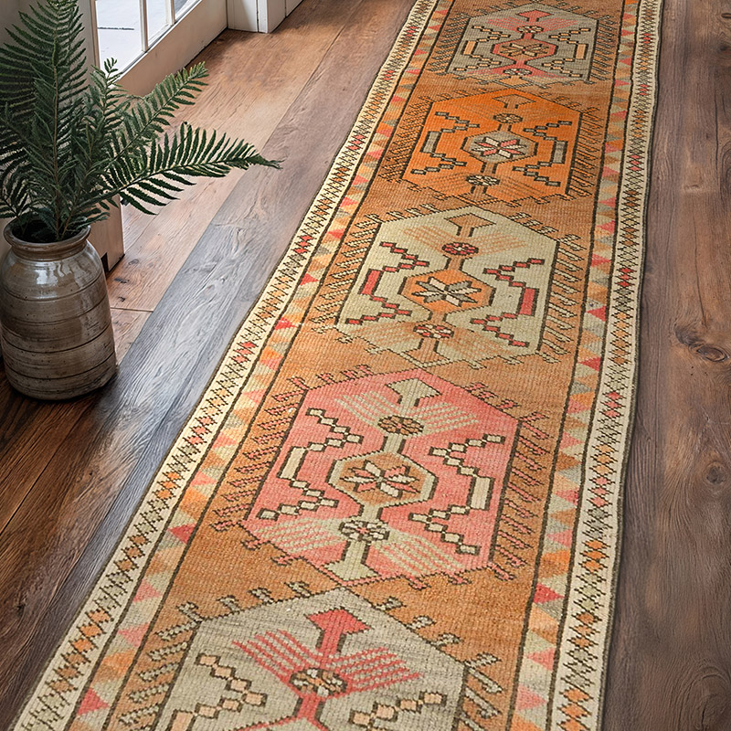 Alfombra Vintage de pasillo - 86 cm x 342 cm - K0075214