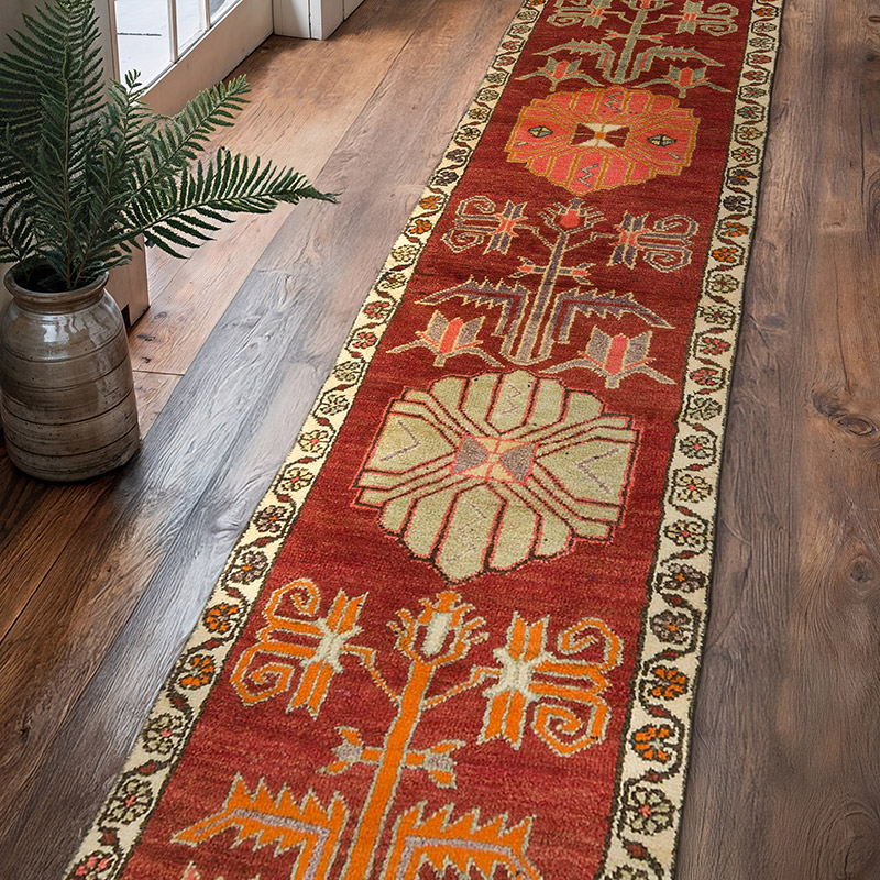 Alfombra Vintage de pasillo - 83 cm x 398 cm - K0075220