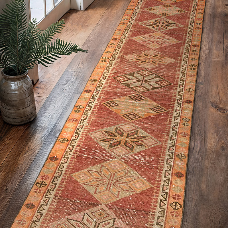 Vintage Tribal Runner Rug - 2' 9" x 12' 4" (33" x 148") - K0075419