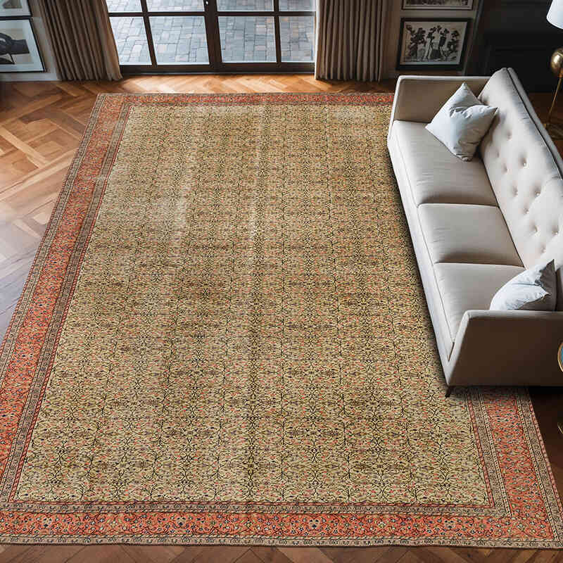 Alfombra Vintage Turca Anudada a Mano - 283 cm x 400 cm - K0075425