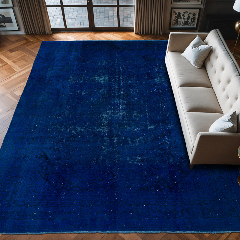 Over-dyed Vintage Hand-Knotted Oriental Rug - 9' 10" x 12' 10" (118" x 154") - K0075438