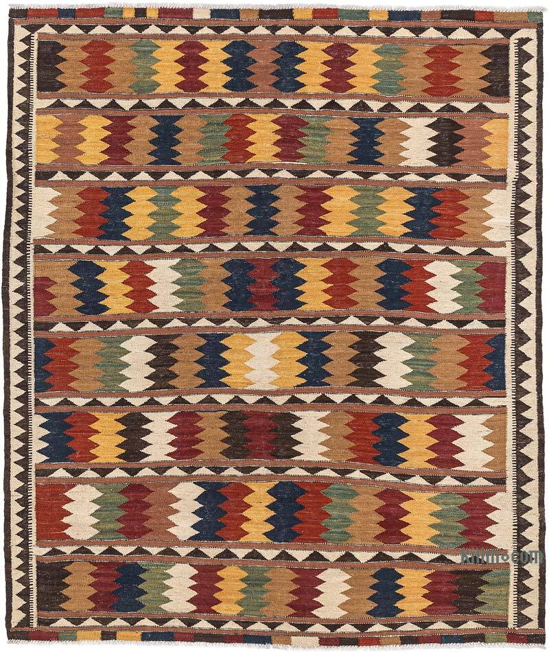 New Hand-Woven Kilim Rug - 5' 5" x 6' 4" (65" x 76") - K0075491