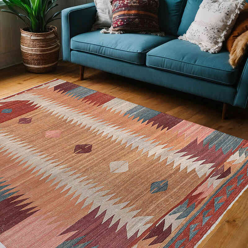 New Hand-Woven Kilim Rug - 5' 1" x 6' 8" (61" x 80") - K0075494