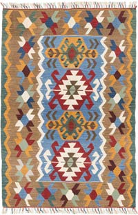 New Handwoven Turkish Kilim Rug - 4'  x 6'  (48" x 72")