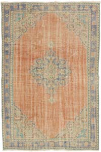 Alfombra Vintage Turca Anudada a Mano - 187 cm x 274 cm