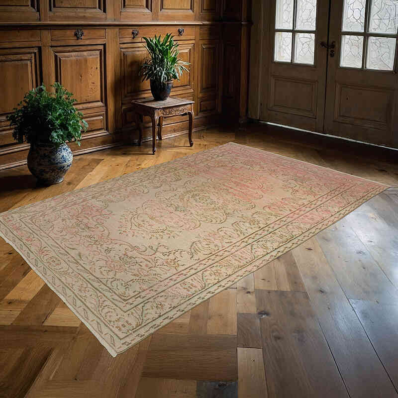 Alfombra Vintage Turca Anudada a Mano - 153 cm x 236 cm - K0075540