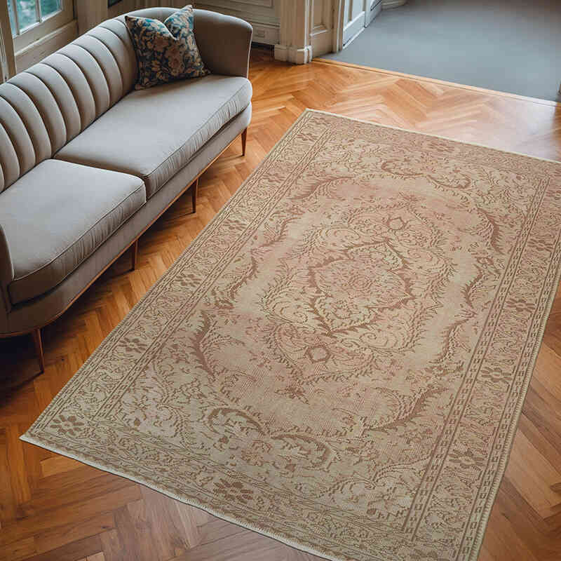 Vintage Turkish Hand-Knotted Rug - 6'  x 9' 1" (72" x 109") - K0075542