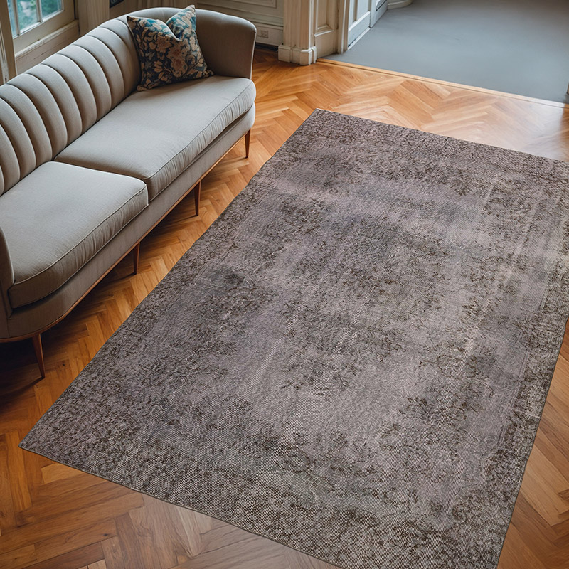Over-dyed Vintage Hand-Knotted Turkish Rug - 6' 1" x 9' 2" (73" x 110") - K0075555