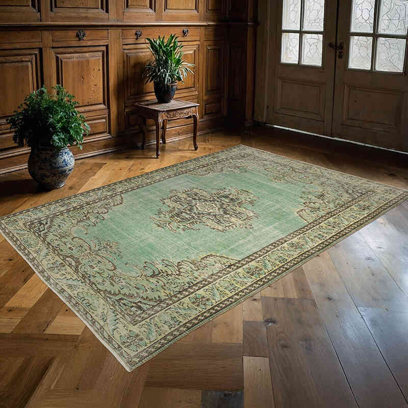 Alfombra Vintage Turca Anudada a Mano - 178 cm x 265 cm - K0075564